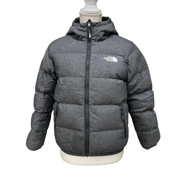 The North Face Kids Charcoal and Black Reversible Puffer Jacket - Picture 1 of 12